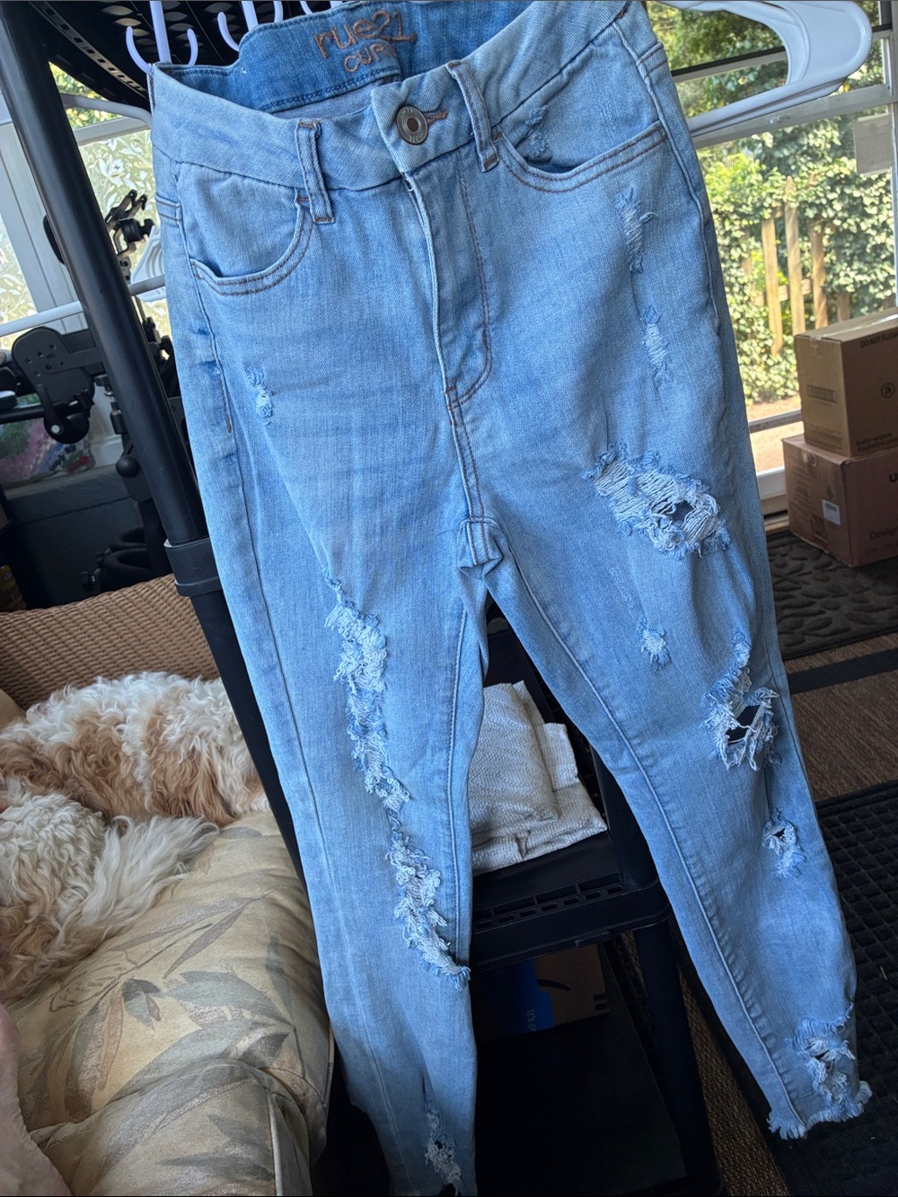 Rue21 Light Wash Distressed Skinny Jeans